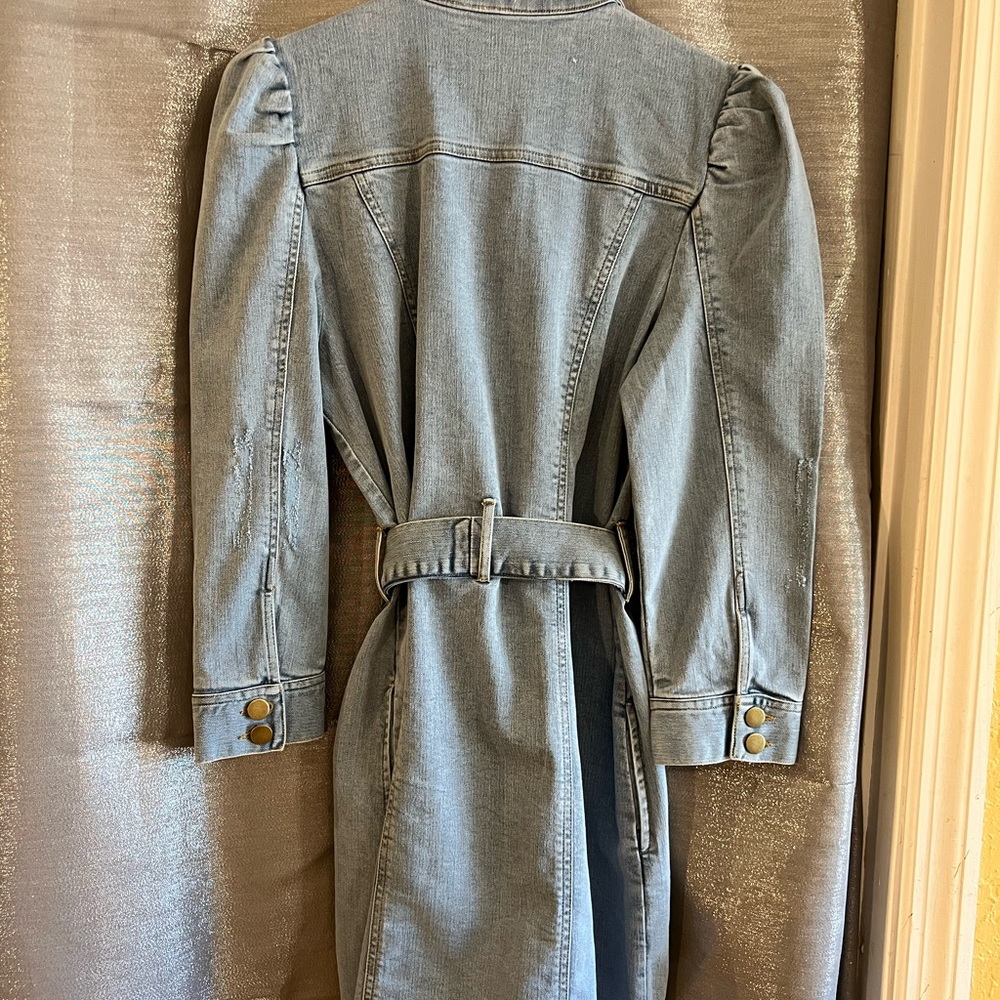 Elan buttoned down denim jacket dress